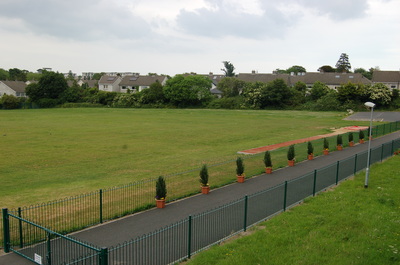Sports field and long jump pit